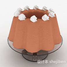 棕色蛋糕甜品3d模型下载