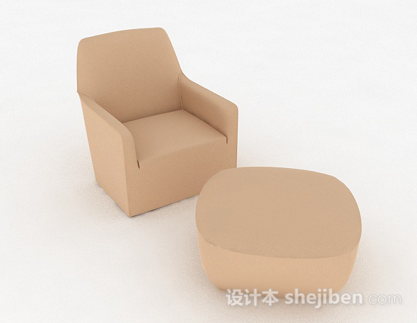 免费现代简约单人沙发3d模型下载