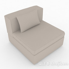 简约灰色单人沙发3d模型下载