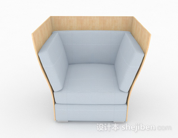 现代风格木质创意白色单人沙发3d模型下载