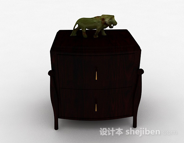 现代风格木质家居床头柜3d模型下载