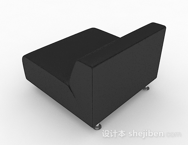 免费黑色简约单人沙发3d模型下载