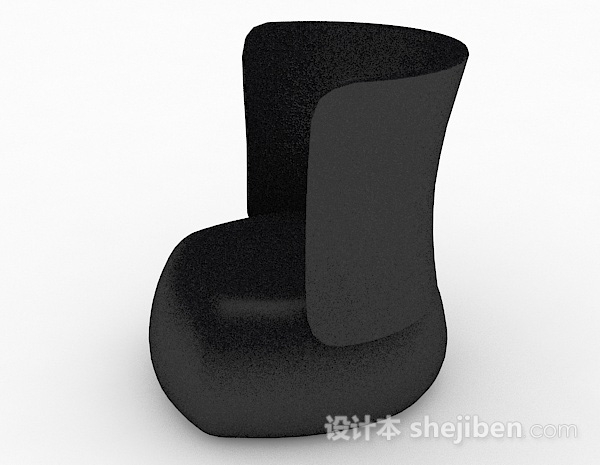 设计本创意黑色单人沙发3d模型下载