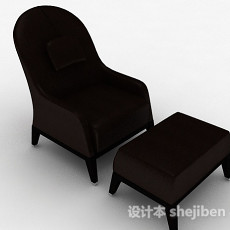 棕色家居单人沙发3d模型下载