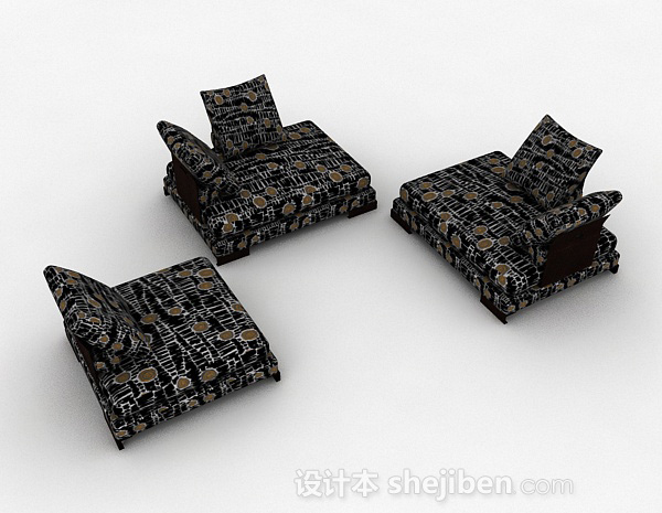 日式榻榻米坐垫组合3d模型下载