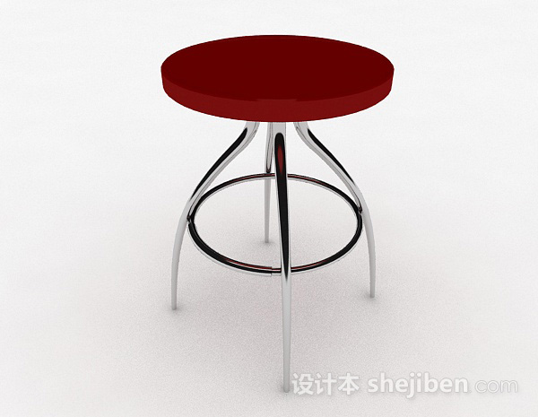 现代风格红色金属凳子3d模型下载