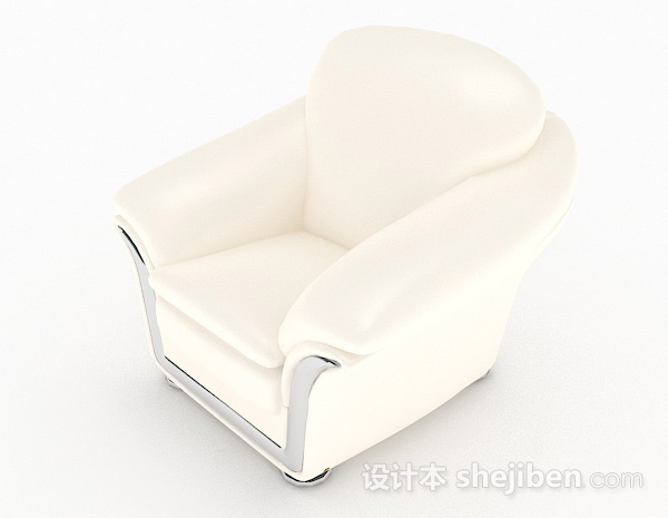 免费白色家居单人沙发3d模型下载