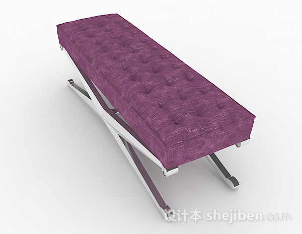 设计本现代时尚紫色脚凳沙发3d模型下载