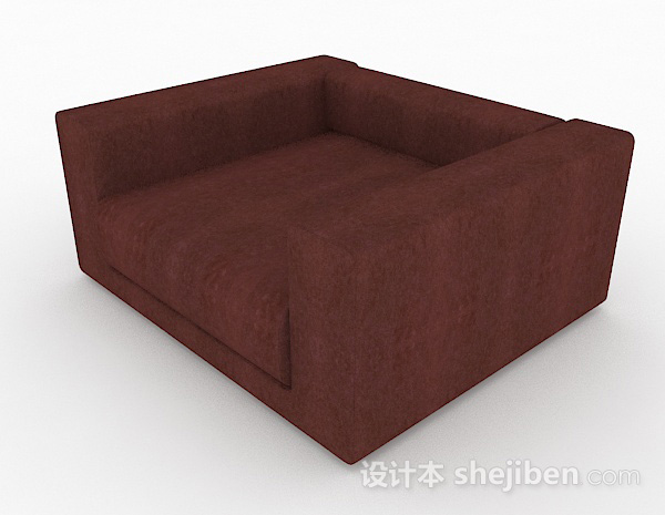 现代风格暗红色单人沙发3d模型下载
