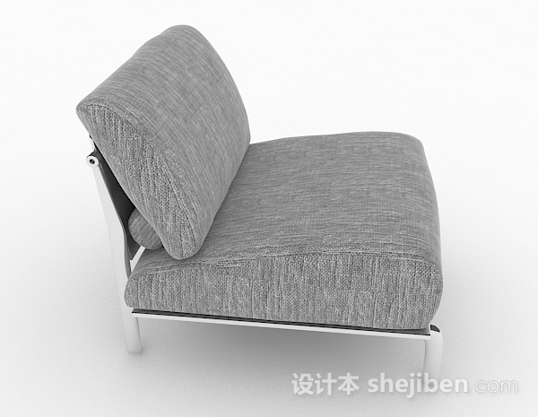 设计本北欧简约灰色单人沙发3d模型下载