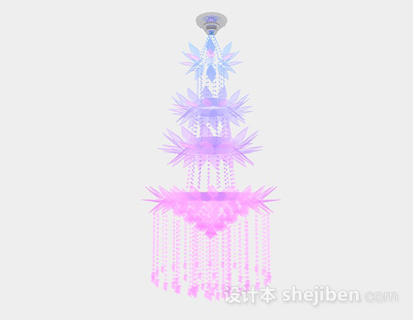 蓝紫色梦幻吊灯3d模型下载