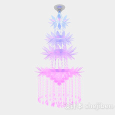 蓝紫色梦幻吊灯3d模型下载
