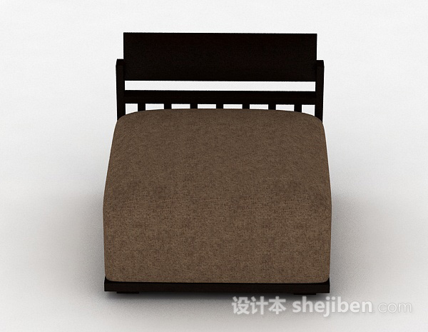 现代风格棕色木质单人沙发3d模型下载