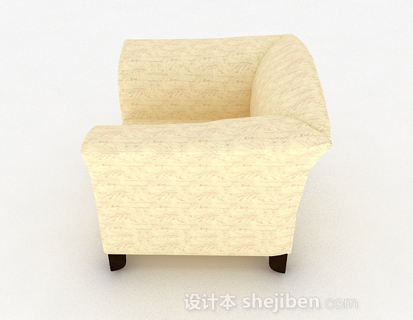 免费黄色单人沙发3d模型下载