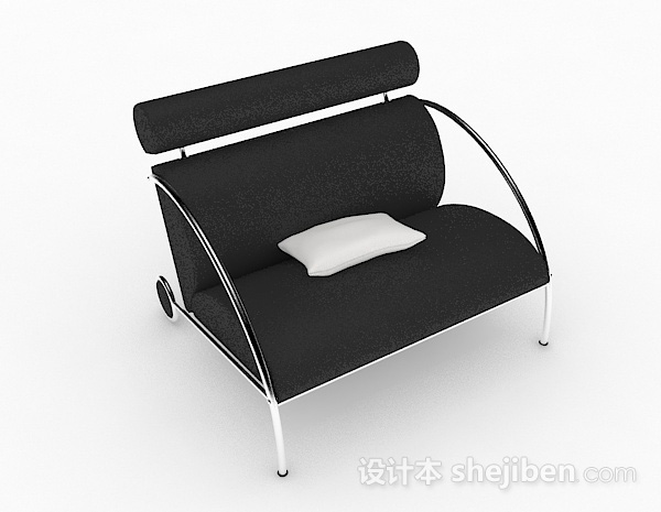 黑色简约休闲单人沙发3d模型下载