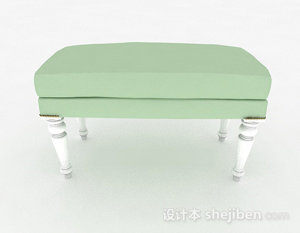 欧式风格简欧家居绿色沙发凳3d模型下载