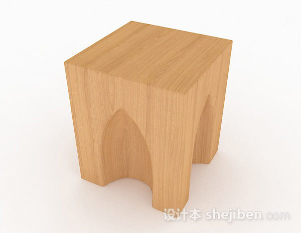 现代风格简约木质凳子3d模型下载