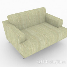 绿色清新清新单人沙发3d模型下载