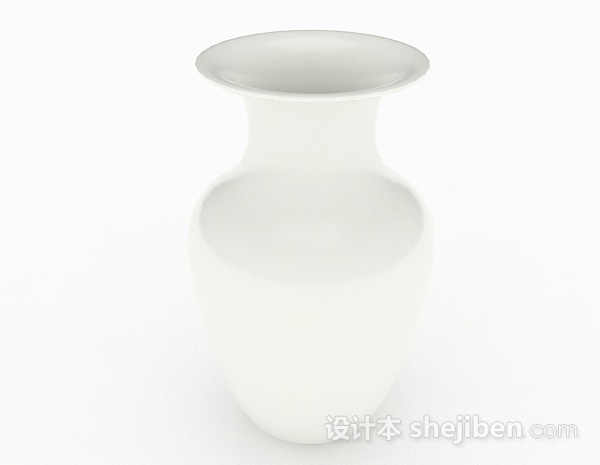 设计本现代风格白色喇叭花花瓶3d模型下载