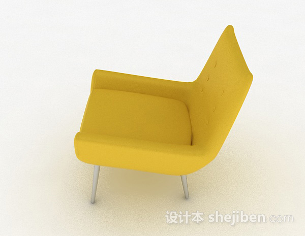 设计本黄色休闲椅子3d模型下载