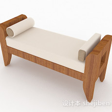 木质棕色沙发凳3d模型下载