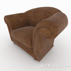 棕色家居单人沙发3d模型下载