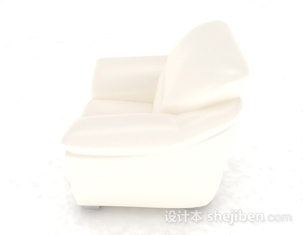 设计本白色家居单人沙发3d模型下载