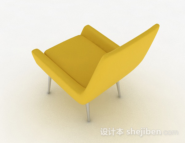 免费黄色休闲椅子3d模型下载