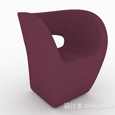 创意暗红色单人沙发3d模型下载