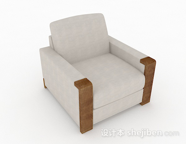 灰色单人沙发3d模型下载