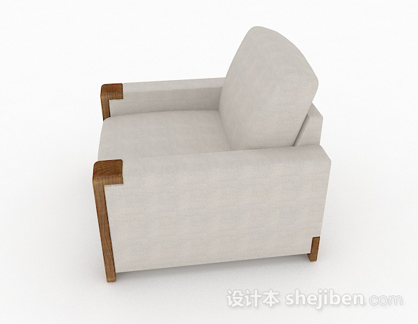 免费灰色单人沙发3d模型下载