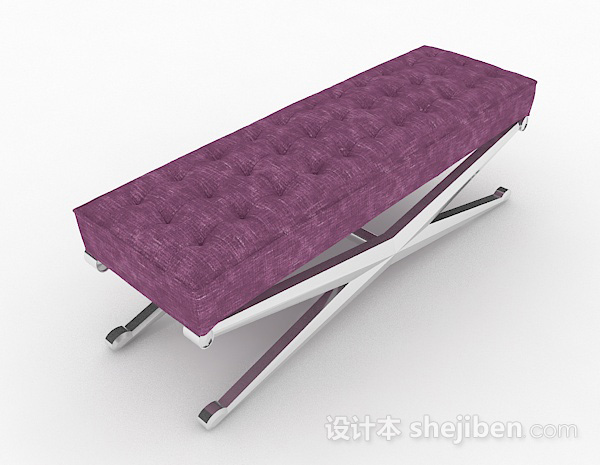 现代时尚紫色脚凳沙发3d模型下载
