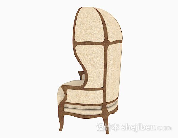 设计本田园创意棕色单人沙发3d模型下载