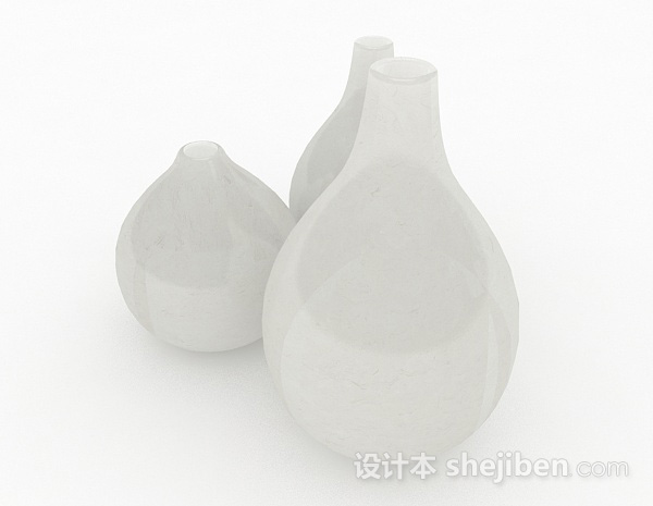 免费现代风格洁白组合时尚大肚花瓶3d模型下载