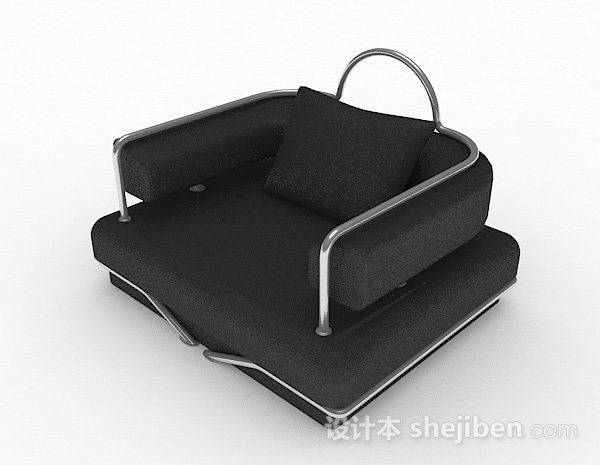 现代风格黑色休闲单人沙发3d模型下载
