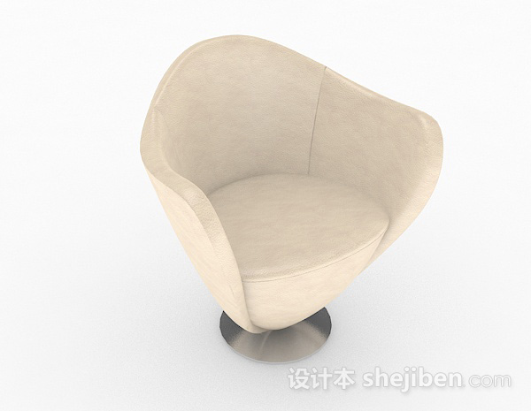 浅棕色简约单人沙发3d模型下载