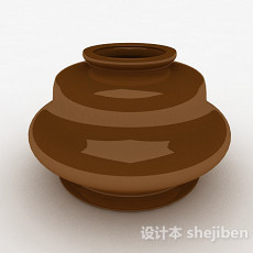现代风格棕色花瓶3d模型下载
