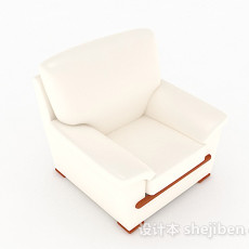 白色家居单人沙发3d模型下载