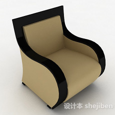 简约棕色单人沙发3d模型下载