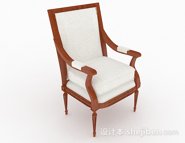 白色家居椅子3d模型下载