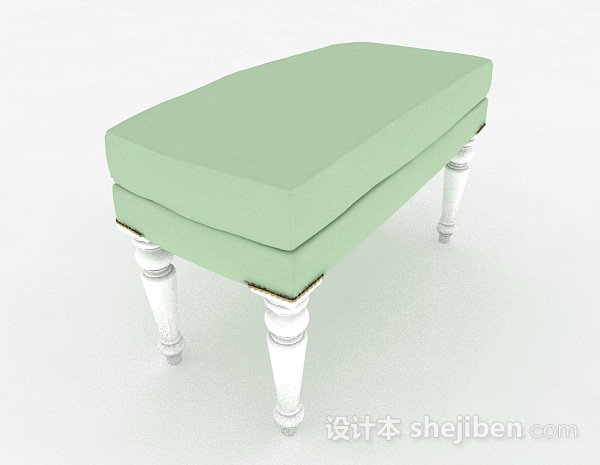 设计本简欧家居绿色沙发凳3d模型下载