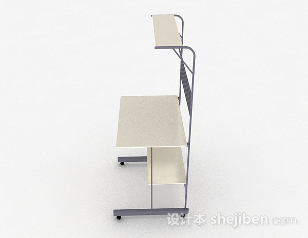 设计本白色书桌3d模型下载