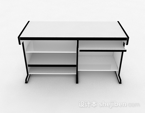 现代风格白色书桌3d模型下载