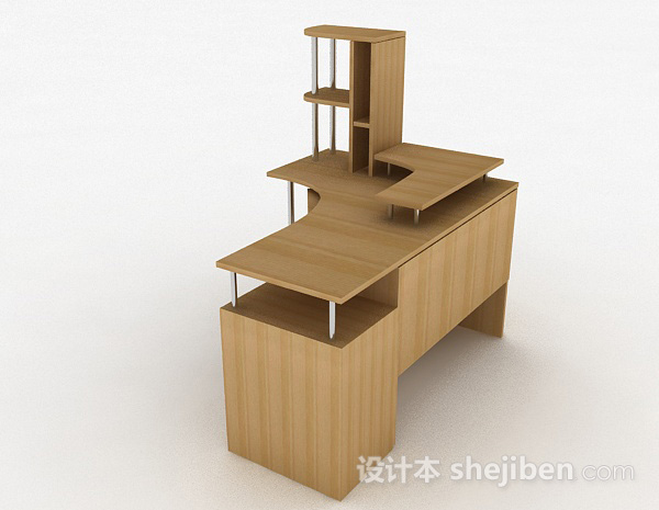 现代风格棕色简约书桌3d模型下载