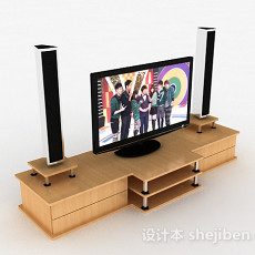 家居木质电视柜3d模型下载