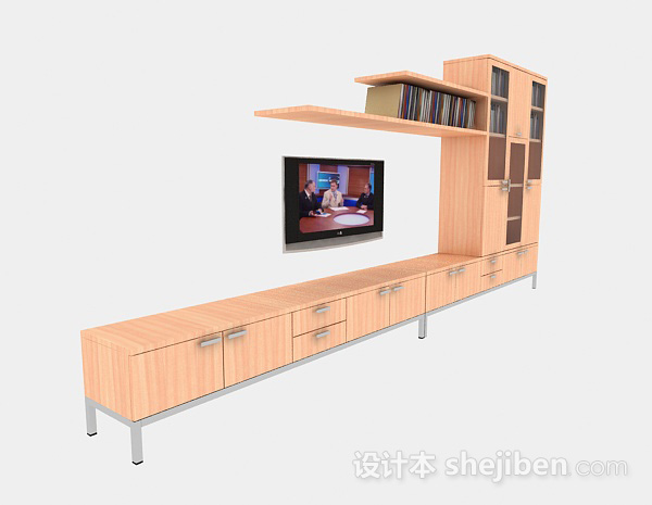 免费家居木质电视柜3d模型下载