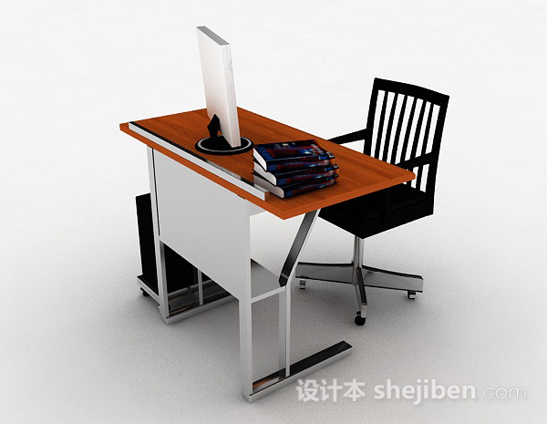 现代风格书桌椅组合3d模型下载