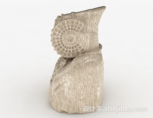 免费欧式风格石头雕塑贵女3d模型下载