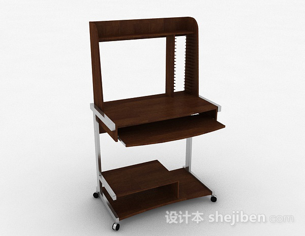 棕色书桌3d模型下载