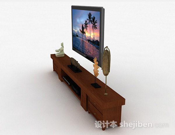 设计本现代风格棕色组合电视柜3d模型下载